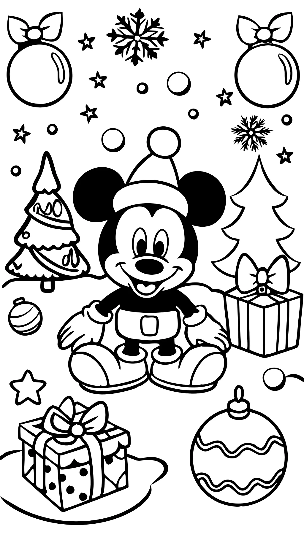 coloriages de Noël Mickey Mouse